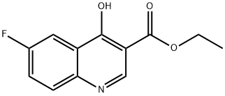 6-フルオロ-4-ヒドロキシキノリン-3-カルボン酸エチル 化学構造式