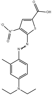 2-Thiophenecarboxylic  acid,  5-[[4-(diethylamino)-2-methylphenyl]azo]-4-nitro-  (9CI) 结构式