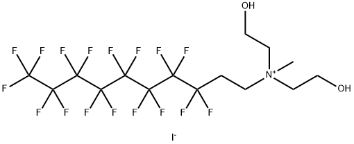 (3,3,4,4,5,5,6,6,7,7,8,8,9,9,10,10,10-heptadecafluorodecyl)bis(2-hydroxyethyl)methylammonium iodide 化学構造式