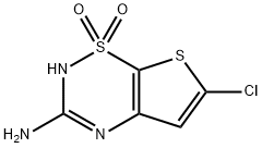 3-Amino-6-chloro-4H-thieno[3,2-e]-1,2,4-thiadiazine 1,1-dioxide 结构式
