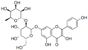7-[(2S,3R,4S,5R,6R)-4,5-dihydroxy-6-(hydroxymethyl)-3-[(2S,3R,4R,5S,6S )-3,4,5-trihydroxy-6-methyl-oxan-2-yl]oxy-oxan-2-yl]oxy-3,5-dihydroxy- 2-(4-hydroxyphenyl)chromen-4-one Struktur