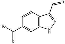 3-甲酰-1H-吲唑-6-羧酸, 319474-35-6, 结构式