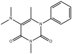 2,4(1H,3H)-Pyrimidinedione, 3,6-dimethyl-5-dimethylamino-1-phenyl-,31992-02-6,结构式