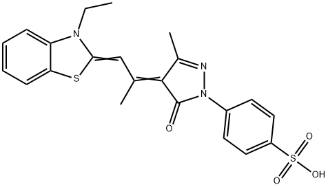 4-[4-[2-(3-エチルベンゾチアゾール-2(3H)-イリデン)-1-メチルエチリデン]-(4,5-ジヒドロ-3-メチル-5-オキソ-1H-ピラゾール)-1-イル]ベンゼンスルホン酸 化学構造式