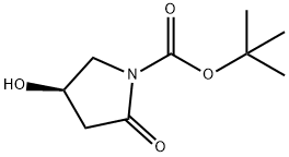 (4R)-4-ヒドロキシピロリジン-2-オン, N-BOC保護 化学構造式