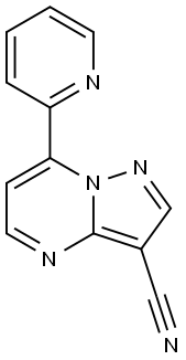 7-(2-PYRIDINYL)PYRAZOLO[1,5-A]PYRIMIDINE-3-CARBONITRILE 结构式