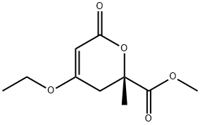 2H-Pyran-2-carboxylicacid,4-ethoxy-3,6-dihydro-2-methyl-6-oxo-,methylester,(2S)-(9CI) 化学構造式