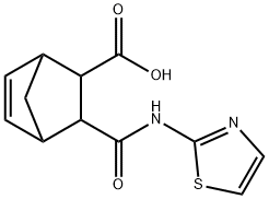 3-(噻唑-2-基氨基甲酰基)双环[2.2.1]庚-5-烯-2-羧酸,320784-65-4,结构式