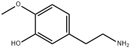 3-ヒドロキシ-4-メトキシベンゼンエタンアミン 化学構造式