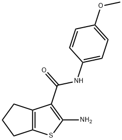 2-氨基-N-(4-甲氧基苯基)-5,6-二氢-4H-环戊二烯[B]噻吩-3-甲酰胺 结构式