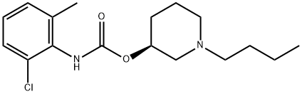 (-)-N-(2-Chloro-6-methylphenyl)carbamic acid (3S)-1-butyl-3-piperidyl ester Structure