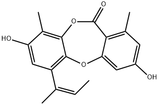 32164-10-6 3,8-Dihydroxy-1,9-dimethyl-6-[(Z)-1-methyl-1-propenyl]-11H-dibenzo[b,e][1,4]dioxepin-11-one