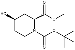 (2R,4R)-N-Boc-4-Hydroxypiperidine-2-carboxylic acid methyl ester Structure