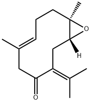 (1R,6E,10R)-6,10-Dimethyl-3-(1-methylethylidene)-11-oxabicyclo[8.1.0]undec-6-en-4-one,32179-17-2,结构式