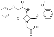 1-AZETIDINEACETIC ACID, 2-[(1E)-2-(2-METHOXYPHENYL)ETHENYL]-4-OXO-3-[(PHENOXYACETYL)AMINO]-, (2R,3S)-,321870-68-2,结构式