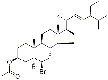 5α,6β-DibroMostigMastan-3β-yl 3-Acetate 化学構造式