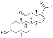 16,(5alpha)-Pregnen-3-alpha-ol-11,20-dione 化学構造式