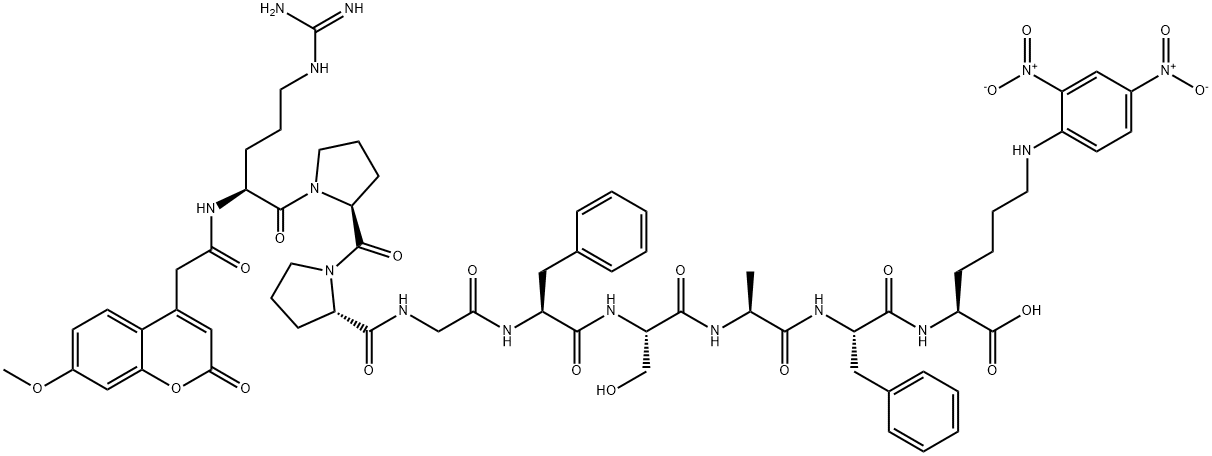 MCA-(ALA7,LYS(DNP)9)-ブラジキニン 化学構造式