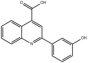 2-(3-ヒドロキシフェニル)キノリン-4-カルボン酸 化学構造式