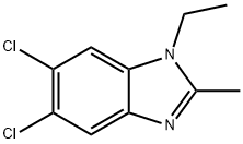 5,6-ジクロロ-1-エチル-2-メチルベンズイミダゾール 化学構造式