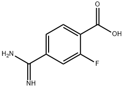 Benzoic acid, 4-(aminoiminomethyl)-2-fluoro- (9CI) Struktur