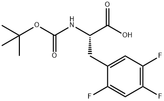 (S)-2-((TERT-ブチルトキシカルボニル)アミノ)-3-(2,4,5-トリフルオロフェニル)プロパン酸 化学構造式
