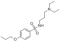 N-[3-(ジエチルアミノ)プロピル]-4-プロポキシベンゼンスルホンアミド 化学構造式