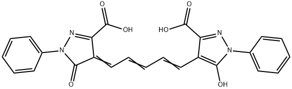 4-[5-(3-carboxy-5-hydroxy-1-phenyl-1H-pyrazol-4-yl)penta-2,4-dienylidene]-4,5-dihydroxy-5-oxo-1-phenyl-1H-pyrazole-3-carboxylic acid Struktur