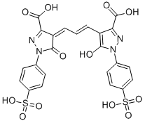 4-[3-[3-carboxy-5-hydroxy-1-(4-sulphophenyl)-1H-pyrazol-4-yl]allylidene]-4,5-dihydro-5-oxo-1-(4-sulphophenyl)-1H-pyrazole-3-carboxylic acid Structure