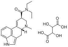Ergoline-8-beta-carboxamide, 9,10-didehydro-N,N-diethyl-6-methyl-, tar trate (1:1), d-|Ergoline-8-beta-carboxamide, 9,10-didehydro-N,N-diethyl-6-methyl-, tar trate (1:1), d-