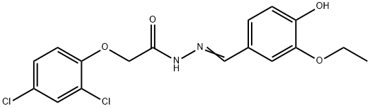 2-(2,4-dichlorophenoxy)-N'-(3-ethoxy-4-hydroxybenzylidene)acetohydrazide,324532-62-9,结构式