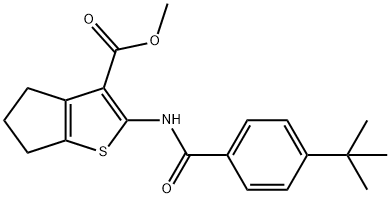 methyl 2-[(4-tert-butylbenzoyl)amino]-5,6-dihydro-4H-cyclopenta[b]thiophene-3-carboxylate Struktur