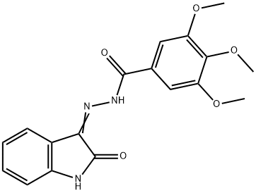 3,4,5-trimethoxy-N'-(2-oxo-1,2-dihydro-3H-indol-3-yliden)benzenecarbohydrazide,324777-29-9,结构式