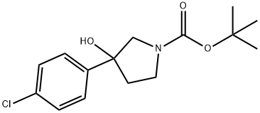 3-(4-氯苯基)-3-羟基吡咯烷-1-羧酸叔丁基酯 结构式