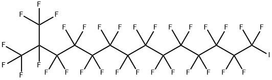 1,1,1,2,3,3,4,4,5,5,6,6,7,7,8,8,9,9,10,10,11,11,12,12,13,13,14,14-オクタコサフルオロ-14-ヨード-2-(トリフルオロメチル)テトラデカン 化学構造式