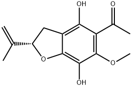 (+)-5-Acetyl-6-methoxy-2-(1-methylvinyl)-2,3-dihydrobenzofuran-4,7-diol,32495-02-6,结构式