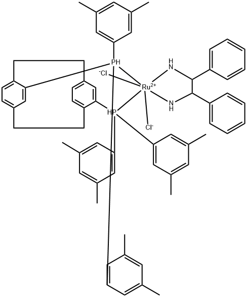 ジクロロ[(R)-(-)-4,12-ビス(ジ(3,5-キシリル)ホスフィノ)-[2.2]-パラシクロファン][(1S,2S)-(-)-1,2-ジフェニルエチレンジアミン]ルテニウム(II), min. 95% 化学構造式