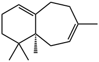 (S)-2,3,5,6,9,9a-Hexahydro-1,1,7,9a-tetramethyl-1H-benzocycloheptene Struktur
