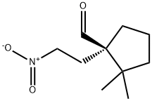 Cyclopentanecarboxaldehyde, 2,2-dimethyl-1-(2-nitroethyl)-, (1R)- (9CI) 结构式