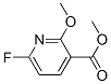 3-Pyridinecarboxylicacid,6-fluoro-2-methoxy-,methylester(9CI) 化学構造式