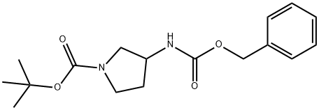 1-BOC-3-CBZ-アミノピロリジン 化学構造式