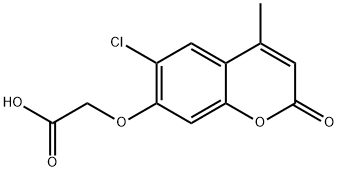 [(6-クロロ-4-メチル-2-オキソ-2H-クロメン-7-イル)オキシ]酢酸 化学構造式