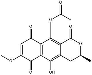 8-Acetyloxy-4,9-dioxo-5-hydroxy-2-methyl-2,3,4,9-tetrahydronaphtho[2,3-b]furan-7-carboxylic acid methyl ester Structure