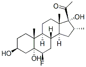 6β-フルオロ-3β,5,17-トリヒドロキシ-16α-メチル-5α-プレグナン-20-オン 化学構造式