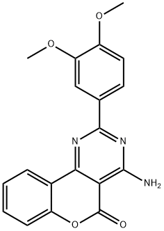 4-Amino-2-(3,4-dimethoxyphenyl)-5H-[1]benzopyrano[4,3-d]pyrimidin-5-one Struktur