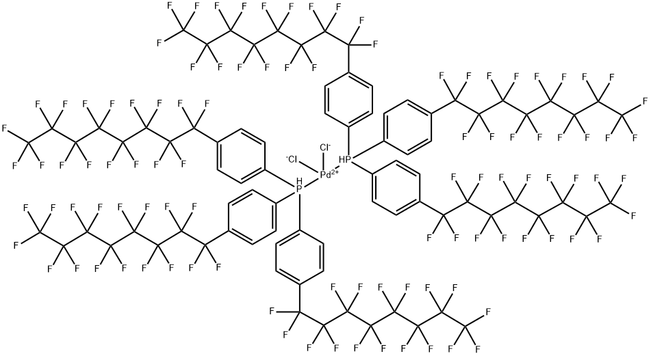 二[三(4-(全氟辛基)苯基)膦]二氯化钯(II),326475-44-9,结构式