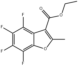 2-メチル-4,5,6,7-テトラフルオロベンゾフラン-3-カルボン酸エチル 化学構造式