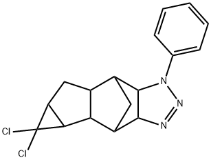 4,4-Dichloro-12-phenyl-10,11,12-triazapentacyclo[6.5.1.0(2,7).0(3,5).0 (9,13)]tetradec-10-ene 结构式
