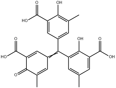 5-[(3-Carboxy-2-hydroxy-5-methylphenyl)(3-carboxy-5-methyl-4-oxo-2,5-cyclohexadien-1-ylidene)methyl]-2-hydroxy-3-methylbenzoic acid 结构式