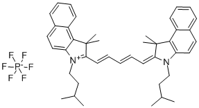 4,5:4',5'-二苯并-1,1'-二戊基-3,3',3'-四甲基茚二碳腈六氟磷酸盐 结构式